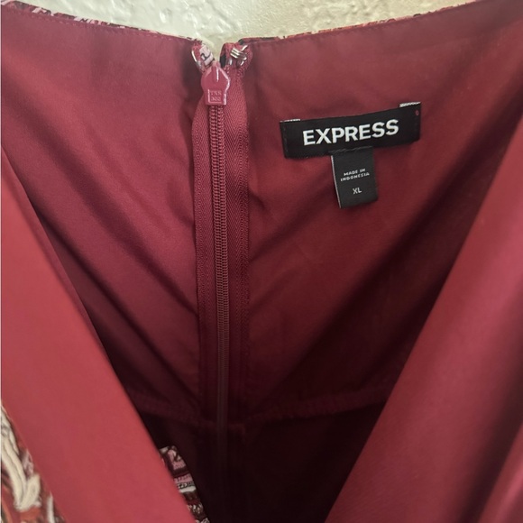 Express Maroon Paisley High-Low Dress - Picture 6 of 6